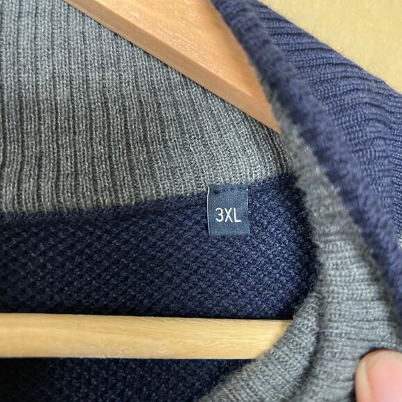 Teodor 3XL Merino Wool Quarter Zip Blue Men’s Pullover Sweater - Picture 4 of 7